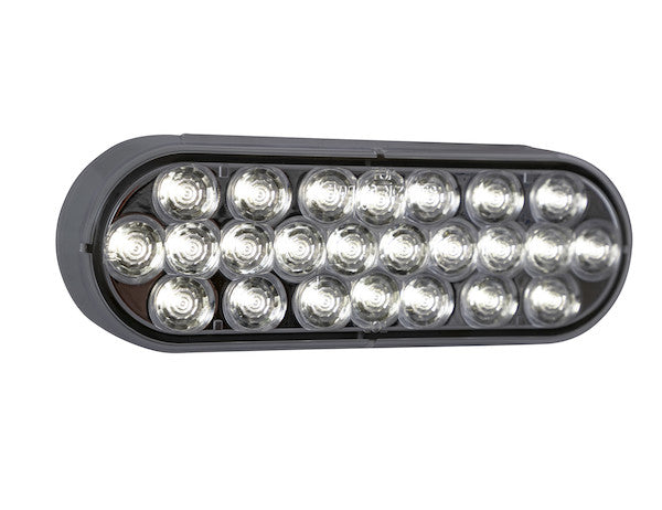 Load image into Gallery viewer, 6 Inch Clear Oval Backup Light Kit with 24 LEDs (PL-2 Connection, Includes Grommet and Plug)