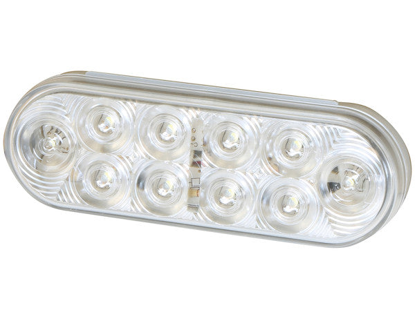 Load image into Gallery viewer, 6 Inch Clear Oval Interior Dome Light With 10 LED and White Housing