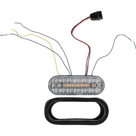 Load image into Gallery viewer, 6 Inch Combination LED Stop/Turn/Tail, Backup, and Strobe Light with 17 LEDs, Amber/Clear, Not Heated
