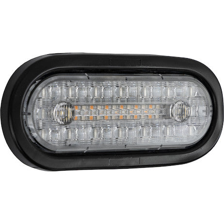 Load image into Gallery viewer, 6 Inch Combination LED Stop/Turn/Tail, Backup, and Strobe Light with 17 LEDs, Amber/Clear, Heated