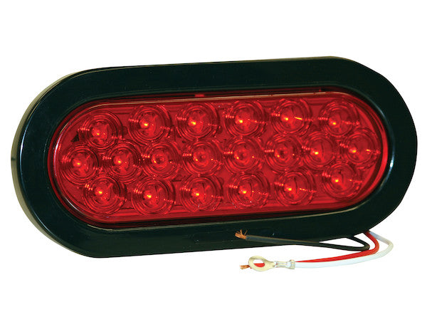 Load image into Gallery viewer, 6 Inch Red Oval Stop/Turn/Tail Light with 20 LEDs Kit (PL-3 Connection, Includes Grommet and Plug)