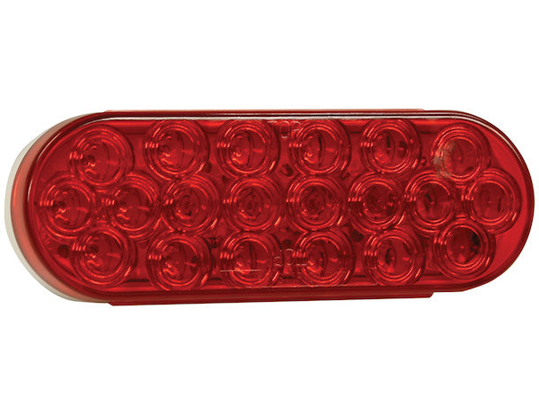 Load image into Gallery viewer, 6 Inch Red Oval Stop/Turn/Tail Light with 20 LEDs Kit (PL-3 Connection, Includes Grommet and Plug)