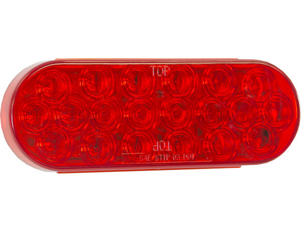 Load image into Gallery viewer, 6 Inch Red Oval Stop/Turn/Tail Light with 20 LEDs Kit (PL-3 Connection, Includes Grommet and Plug)