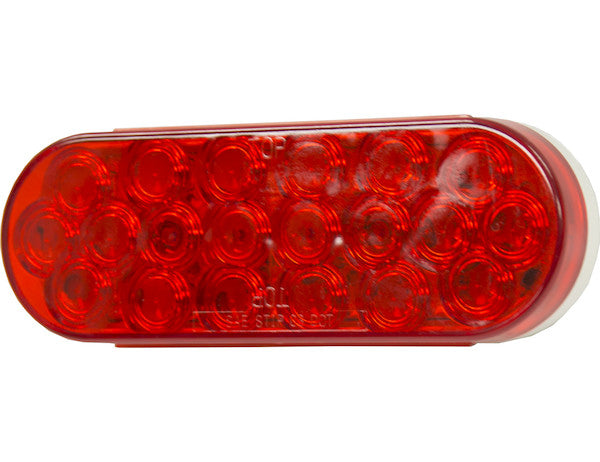 Load image into Gallery viewer, 6 Inch Red Oval Stop/Turn/Tail Light with 20 LEDs Kit (PL-3 Connection, Includes Grommet and Plug)