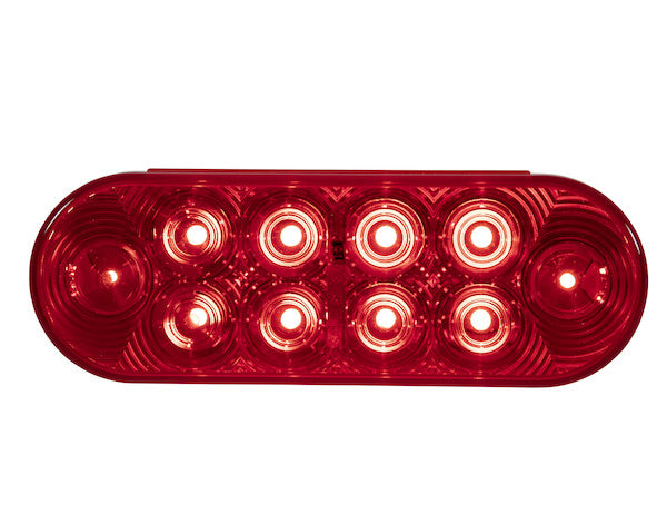 Load image into Gallery viewer, 6 Inch Red Oval Stop/Turn/Tail Light With 10 LEDs (PL-3 Connection) - Bulk