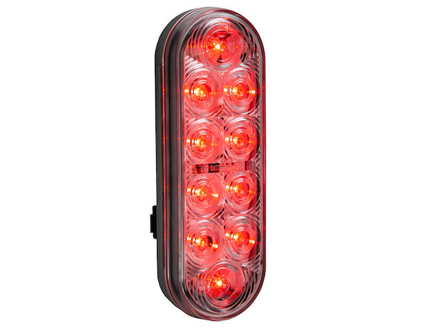 Load image into Gallery viewer, 6 Inch Oval Stop/Turn/Tail Light With 10 Red LEDs, Clear Lens