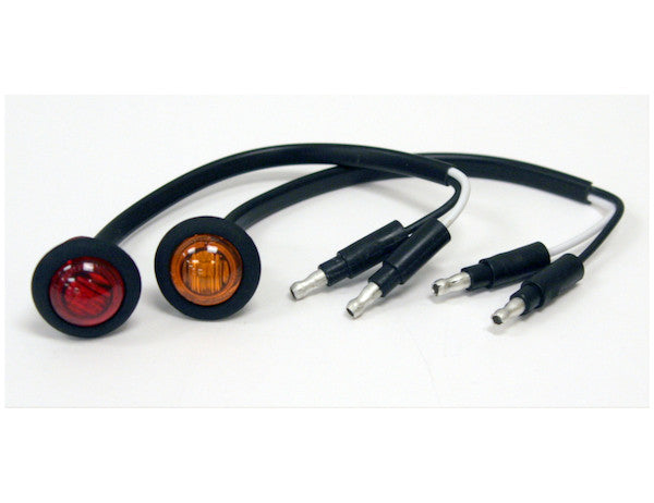 Load image into Gallery viewer, .75 Inch Round Marker Clearance Lights - 3 LED Red With Male Bullets