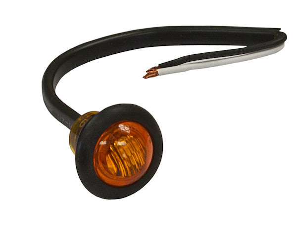 Load image into Gallery viewer, .75 Inch Round Marker Clearance Lights - 3 LED Amber With Male Bullets