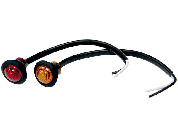 Load image into Gallery viewer, .75 Inch Round Marker Clearance Lights - 3 LED Amber With Stripped Leads-Retailed