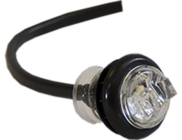 Load image into Gallery viewer, .75 Inch Round Marker Clearance Lights - 1 LED Clear With Stripped Leads