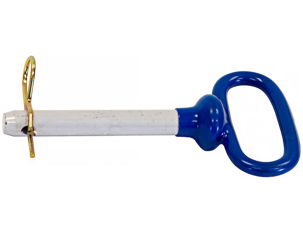 Load image into Gallery viewer, Blue Poly-Coated Handle on Steel Hitch Pin - 5/8 x 4 Inch Usable Length