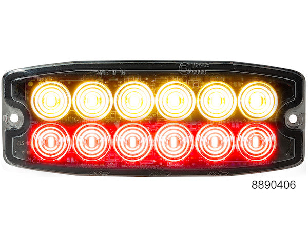 Load image into Gallery viewer, Amber/Red Dual Row Ultra Thin 5 Inch LED Strobe Light