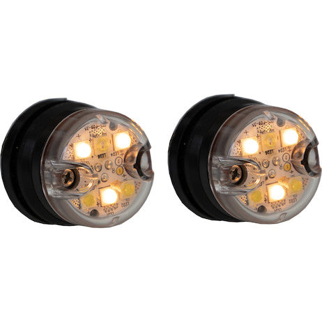 Load image into Gallery viewer, 25 Foot Amber/Clear Push-On Hideaway Strobe Kit With In-Line Flashers With 6 LED