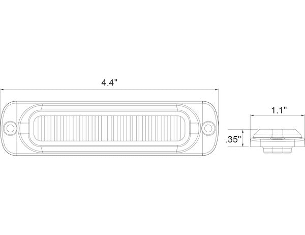 Load image into Gallery viewer, Thin 4.5 Inch Blue Horizontal LED Strobe Light