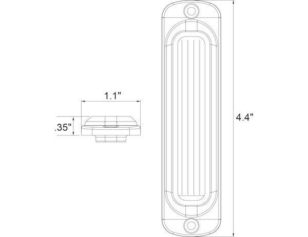 Load image into Gallery viewer, Thin 4.5 Inch Amber/Clear Vertical LED Strobe Light
