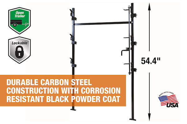 Load image into Gallery viewer, 3-Position Snap-In Lockable Trimmer Rack for Open Landscape Trailers