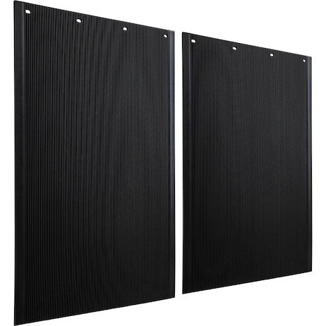 Load image into Gallery viewer, Spray Reducing Grooved Black Polymer Mudflaps 24x36 Inch