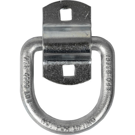 Load image into Gallery viewer, 1/2 Inch Forged D-Ring With 2-Hole Mounting Bracket - White Zinc Plated