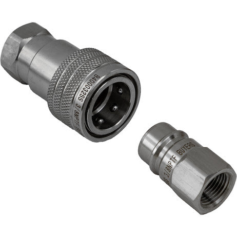 Load image into Gallery viewer, Hydraulic Coupler Set, SST, 3/8in NPTF, 3/8in BODY