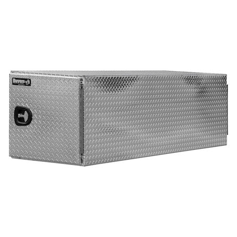Load image into Gallery viewer, DIAMOND TREAD ALUMINUM STRAIGHT SIDE TUNNEL TRUCK TOOL BOX WITH SHELF