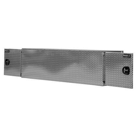 Load image into Gallery viewer, DIAMOND TREAD ALUMINUM STRAIGHT SIDE TUNNEL TRUCK TOOL BOX WITH SHELF