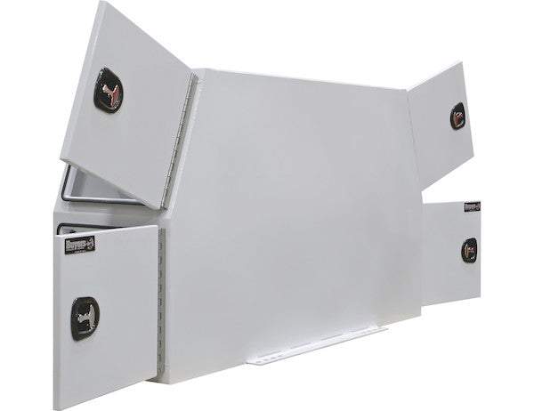 Load image into Gallery viewer, GLOSS WHITE STEEL BACKPACK TRUCK TOOL BOX SERIES WITH FLAT FLOOR AND COMPRESSION LATCHES
