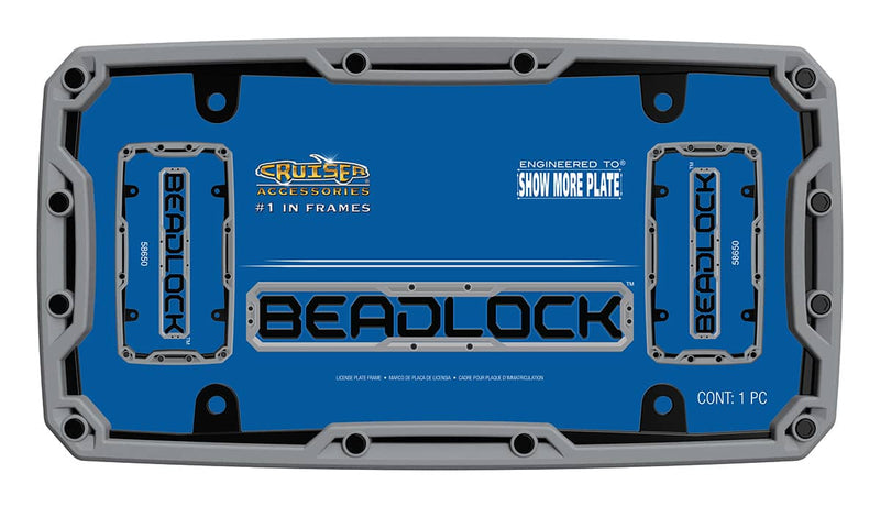 Load image into Gallery viewer, Cruiser Accessories License Plate Frame Beadlock Matte Gray/Black - CRZ-58650 - Absolute Autoguard