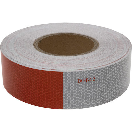 Load image into Gallery viewer, 150 Foot Roll Of DOT Conspicuity Tape With 11-Inch Red And 7-Inch Silver Lengths - 3-Year Rating