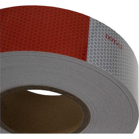 Load image into Gallery viewer, 150 Foot Roll Of DOT Conspicuity Tape With 11-Inch Red And 7-Inch Silver Lengths - 3-Year Rating