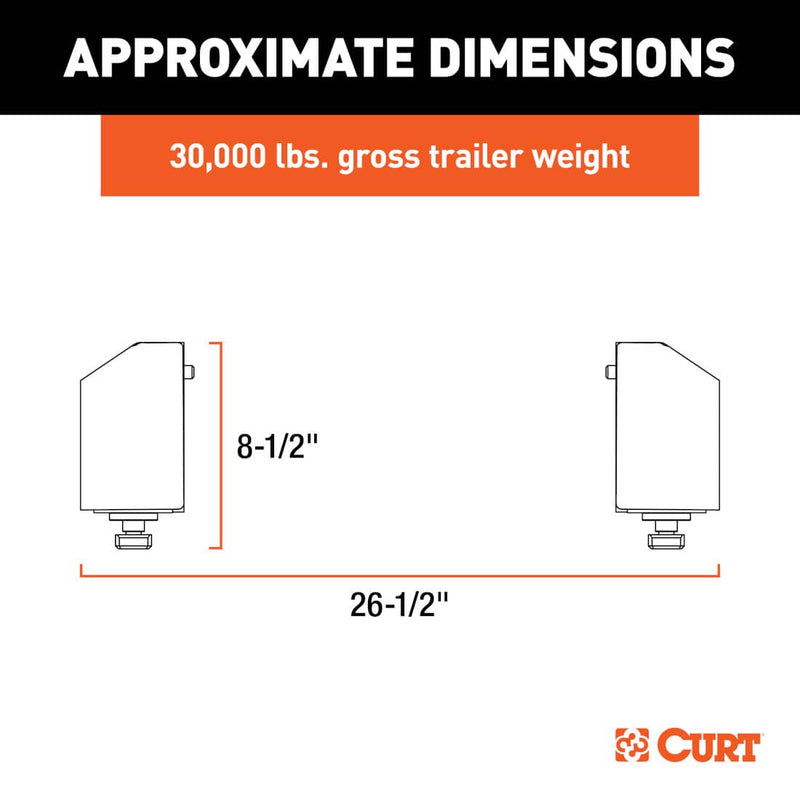 Load image into Gallery viewer, CURT Puck System 5th Wheel Legs (30K, Teridium Grey), 8' Bed with 5th Wheel Prep Package; Compatible with CURT PowerRide #16315 Only - 2020-2026 Chevrolet Silverado 2500 HD/3500 HD & GMC Sierra 2500 HD/3500 HD