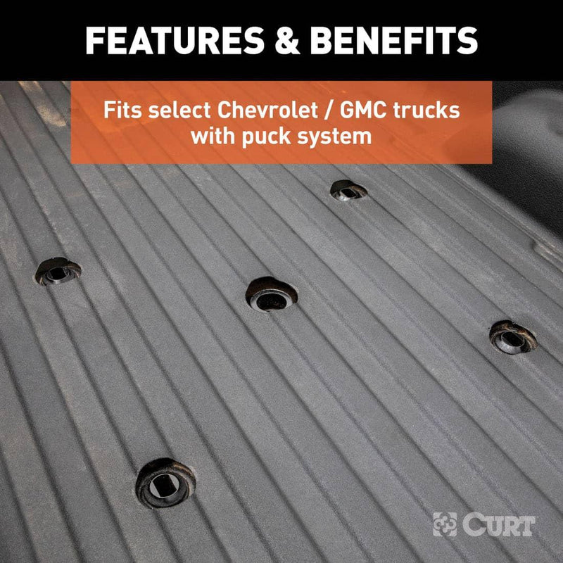Load image into Gallery viewer, CURT Puck System 5th Wheel Legs (30K, Teridium Grey), 8' Bed with 5th Wheel Prep Package; Compatible with CURT PowerRide #16315 Only - 2020-2026 Chevrolet Silverado 2500 HD/3500 HD & GMC Sierra 2500 HD/3500 HD