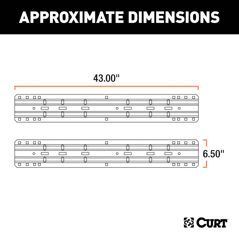 Load image into Gallery viewer, CURT Universal 5th Wheel Base Rails, 25K (Carbide Black, Part 16204)