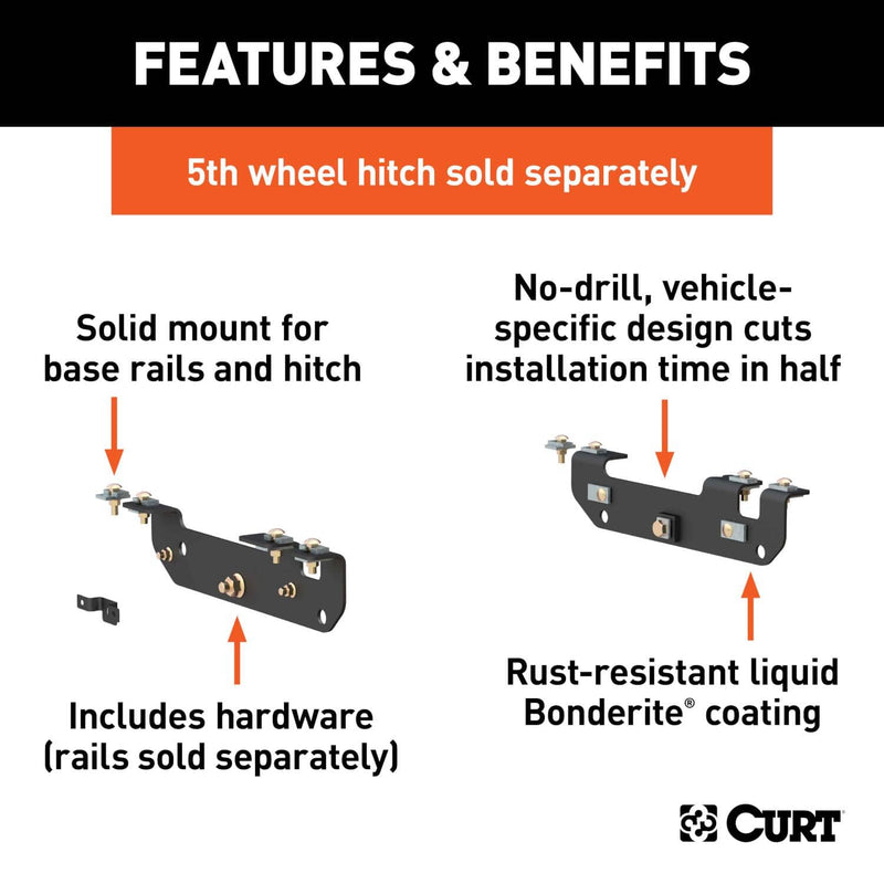 Load image into Gallery viewer, CURT Custom 5th Wheel Brackets, Excluding Cab & Chassis (F-350 Super Duty, F-450 Super Duty) - 2011-2016 Ford F-250 Super Duty/F-350 Super Duty/F-450 Super Duty