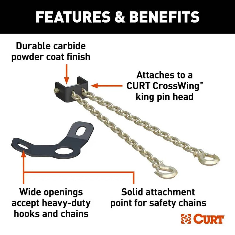 Load image into Gallery viewer, CURT CrossWing 5th Wheel Safety Chain Assembly with Gooseneck Anchor Plate