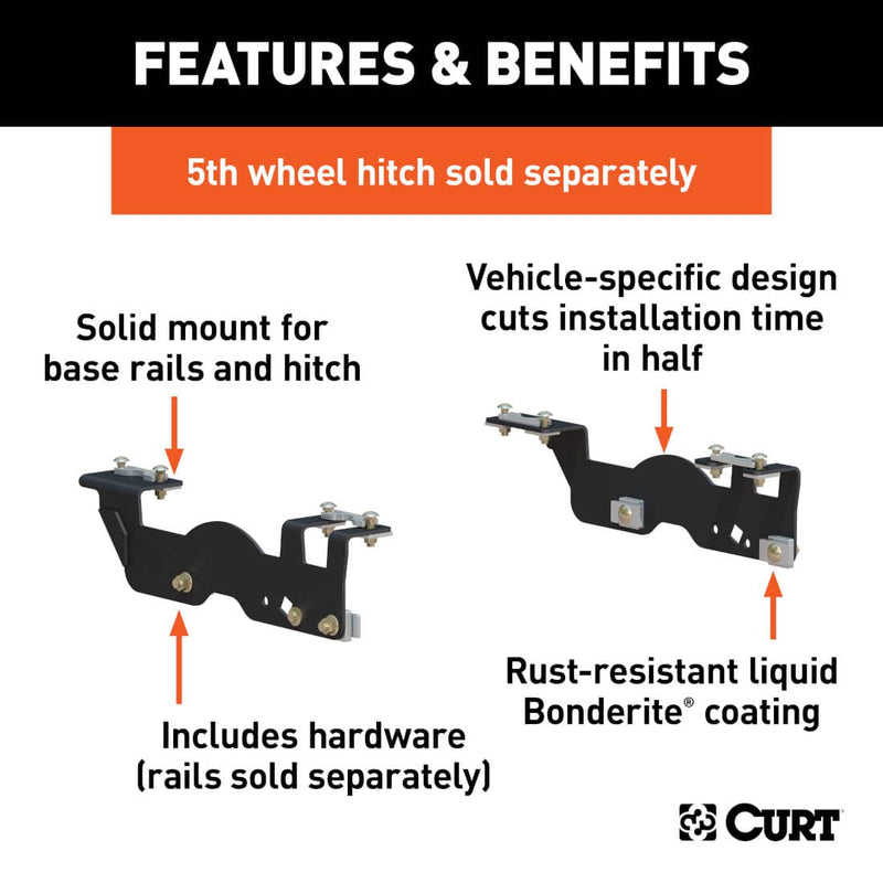 Load image into Gallery viewer, CURT Custom 5th Wheel Brackets, Excluding Police Responder or Raptor (2015-2021 F-150); Excluding Lightning, Police Responder or Raptor (2022-2026 F-150) - 2015-2026 Ford F-150