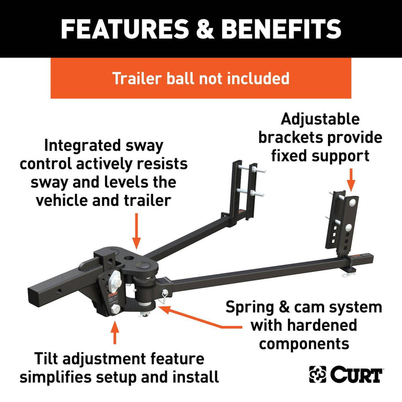 Load image into Gallery viewer, CURT TruTrack 4P Weight Distribution Hitch with 4x Sway Control, 5-8K