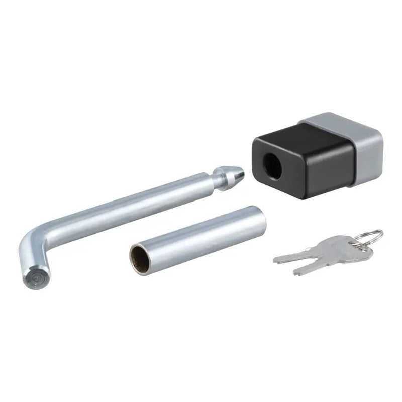 Load image into Gallery viewer, CURT 1/2" Hitch Lock with 5/8" Adapter (1-1/4" or 2" Receiver, Deadbolt, Chrome)