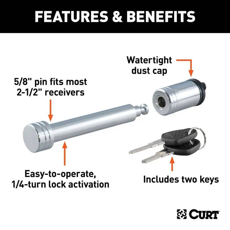 Load image into Gallery viewer, CURT Hitch & Coupler Lock Set, 2" or 2-1/2" Receivers, 1-7/8" to 2-5/16" Couplers