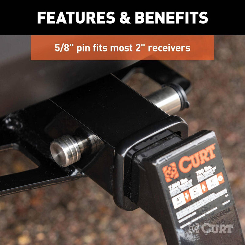Load image into Gallery viewer, CURT 5/8" Hitch Lock (2" Receiver, Barbell, Stainless)