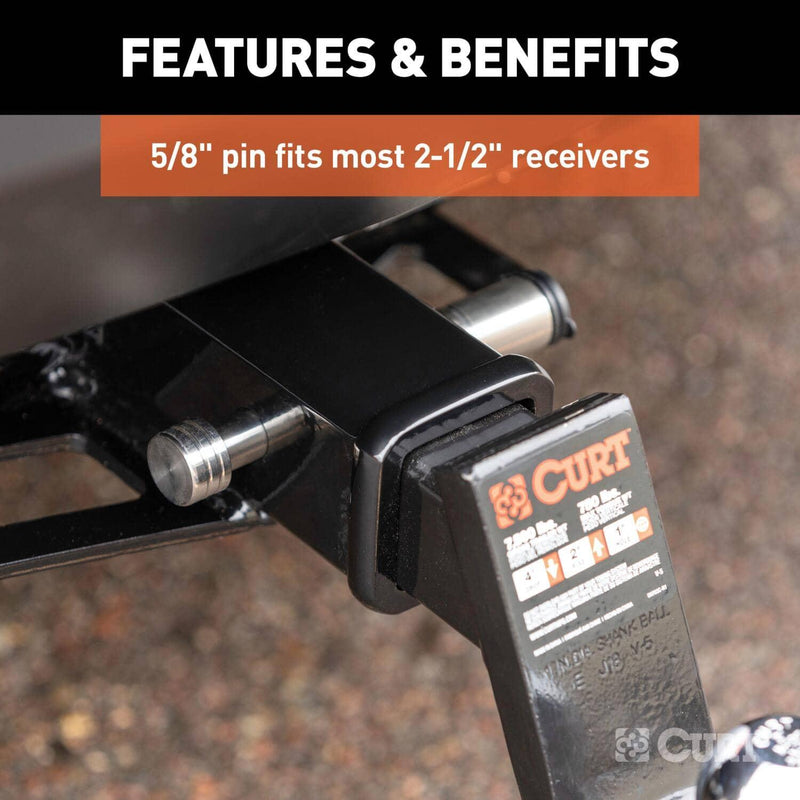 Load image into Gallery viewer, CURT 5/8" Hitch Lock (2" or 2-1/2" Receiver, Barbell, Stainless)