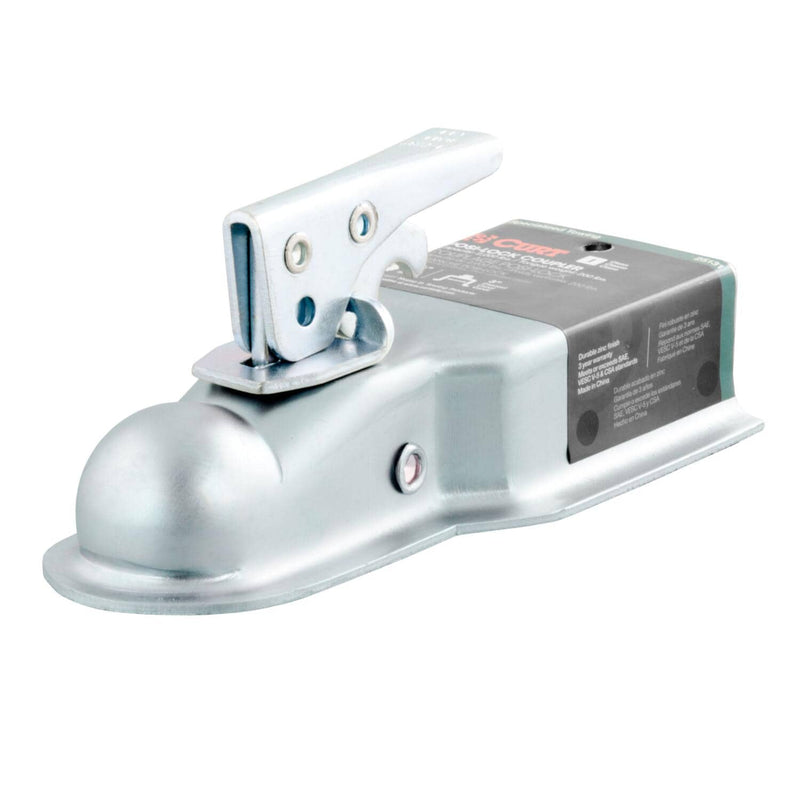 Load image into Gallery viewer, CURT 1-7/8" Straight-Tongue Coupler with Posi-Lock (3" Channel, 2,000 lb, Zinc)