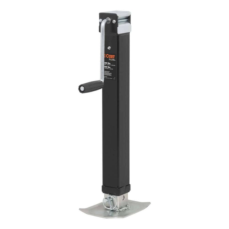 Load image into Gallery viewer, CURT Direct-Weld Square Jack with Side Handle (8,000 lb, 15" Travel)