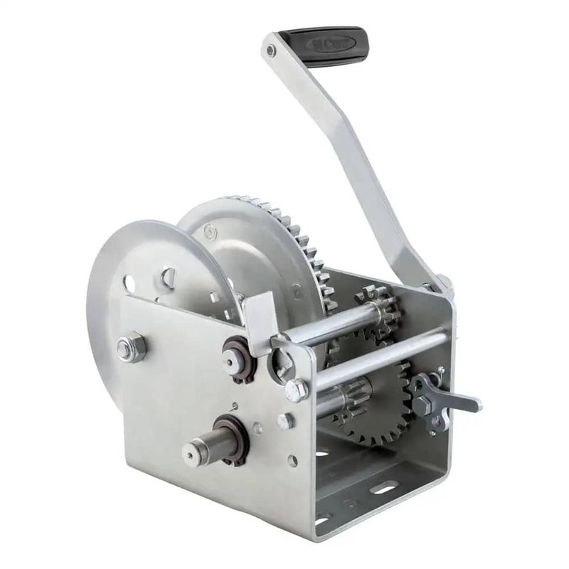Load image into Gallery viewer, CURT Hand-Crank 2-Speed Winch, 2,600 lb, 12.7:1 Low Gear Ratio, 10.6" Handle