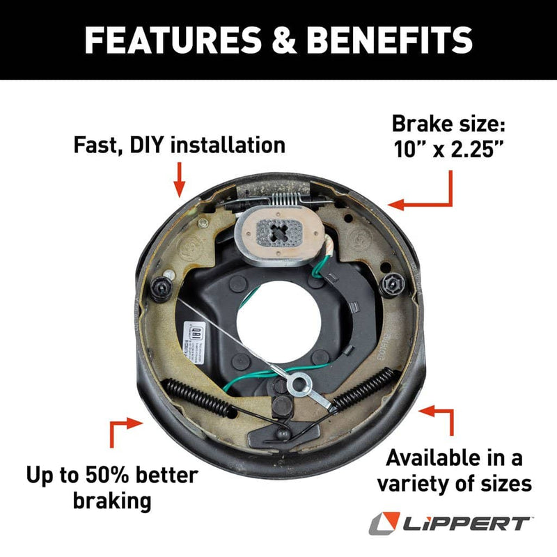 Load image into Gallery viewer, CURT Forward Self-Adjusting Trailer Brake Assembly, 10" x 2-1/4", 4 Bolt, Left