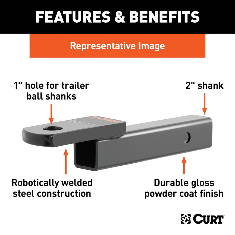 Load image into Gallery viewer, CURT Class 3 Ball Mount (2" Shank, 7,500 lb, 2" Drop, 10-1/4" Long, Part 45020)