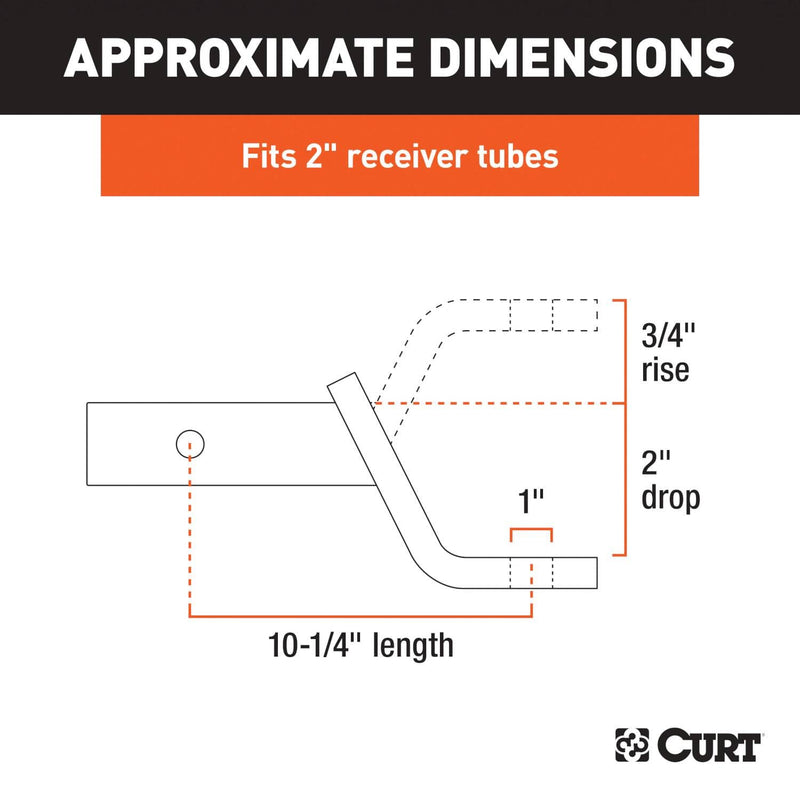 Load image into Gallery viewer, CURT Class 3 Ball Mount (2" Shank, 7,500 lb, 2" Drop, 10-1/4" Long, Part 45040)