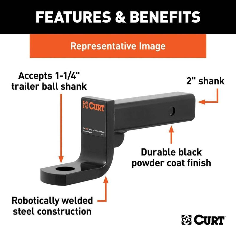 Load image into Gallery viewer, CURT Class 4 Ball Mount (2" Shank, 10,000 lb, 2" Drop, 9-3/8" Long)