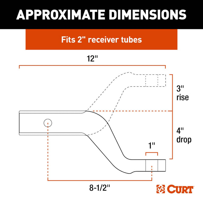 Load image into Gallery viewer, CURT Aluminum Ball Mount (2" Shank, 8,000 lb, 4" Drop, 8-1/2" Long)