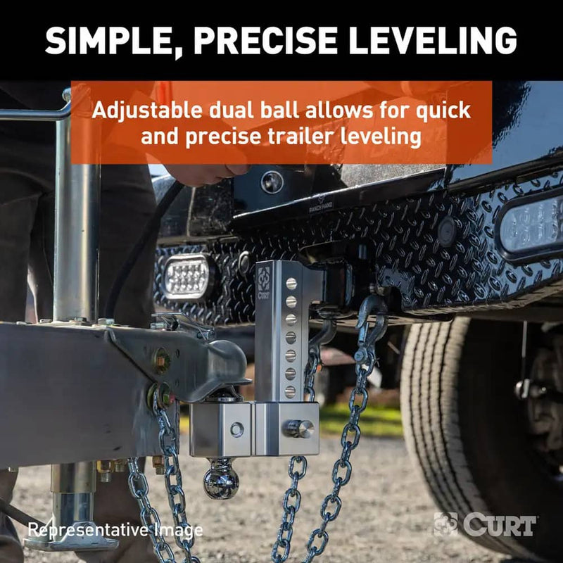 Load image into Gallery viewer, CURT AlumaLite Adjustable Aluminum Hitch with Dual Ball, 9-1/2" Drop