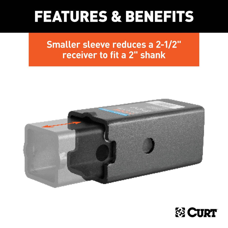 Load image into Gallery viewer, CURT Reducer Sleeve Set (3" to 2-1/2" to 2" Shanks, 2 Pieces)